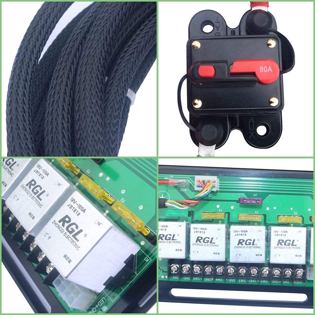6 Gang Rocker Switch Panel with Blue Backlight Control Pod and Relay Box V57569