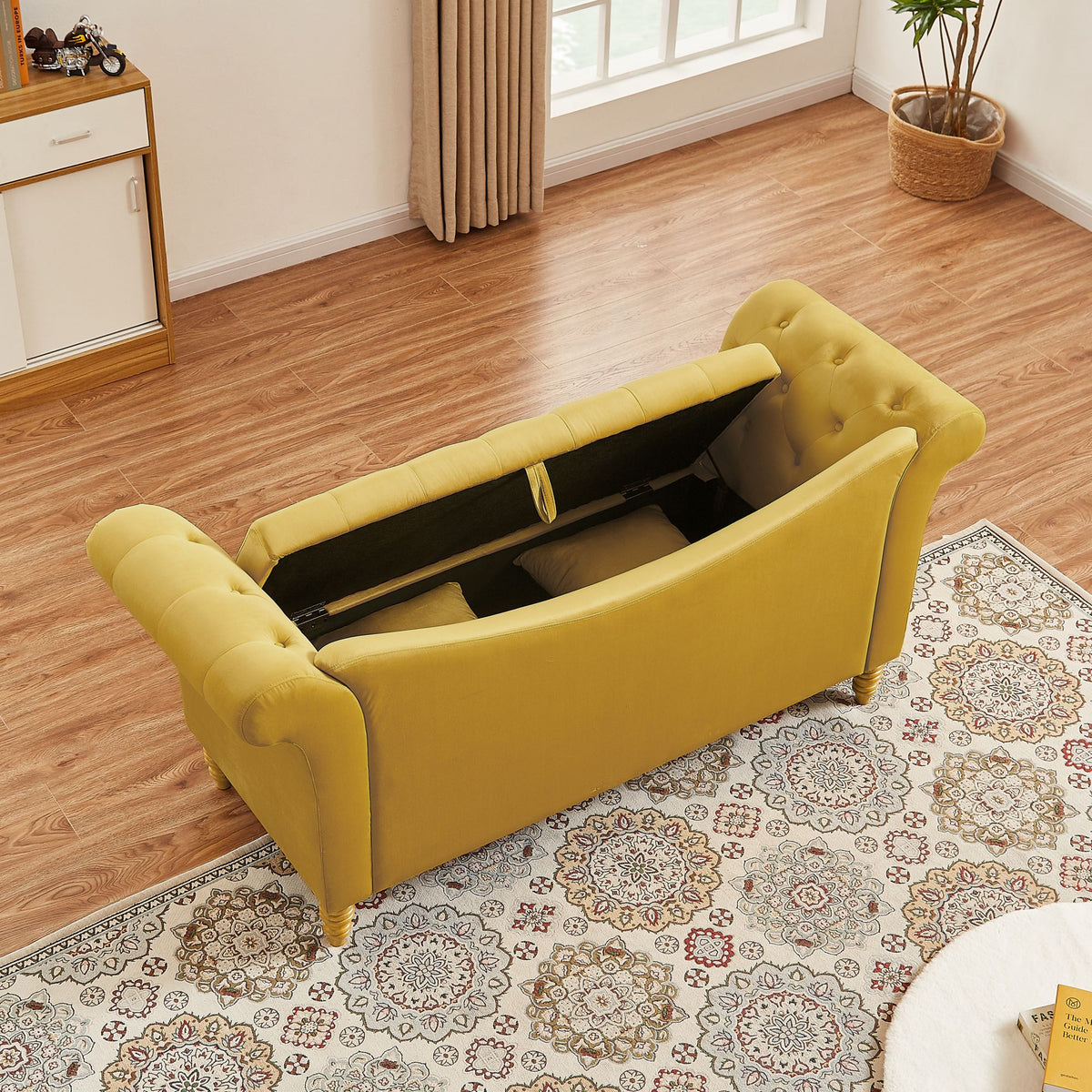 Velvet U Shape Backrest Sofa with Storage S4842