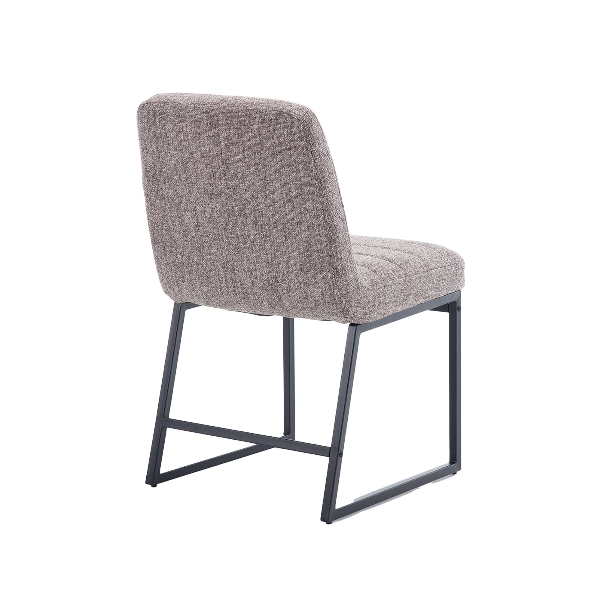 Linen Upholstered Dining Chairs with Black Metal Legs, Set of 2 S8765