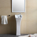 White Rectangular Pedestal Bathroom Sink J523686