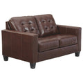 Walnut Leather Loveseat I418