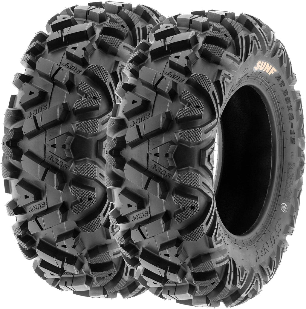 Set of 4 All-Terrain Tire Bundle 24x8-12 Front & 25x11-10 Rear 6 PR Tubeless F896