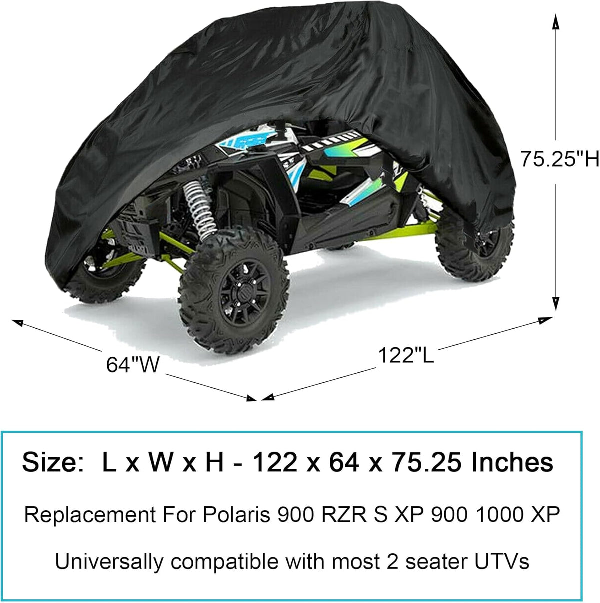 UTV Cover Waterproof Heavy Duty 2 Seater 190 Denier Polyester Pack of 2 J210
