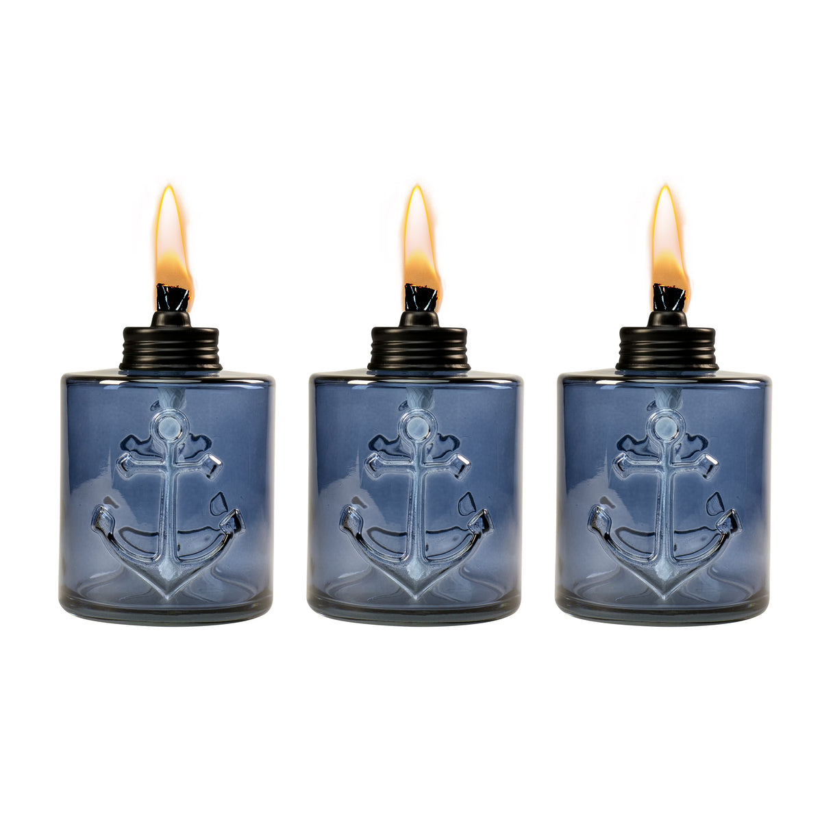 Blue 3-Pack Glass Table Torch N6108