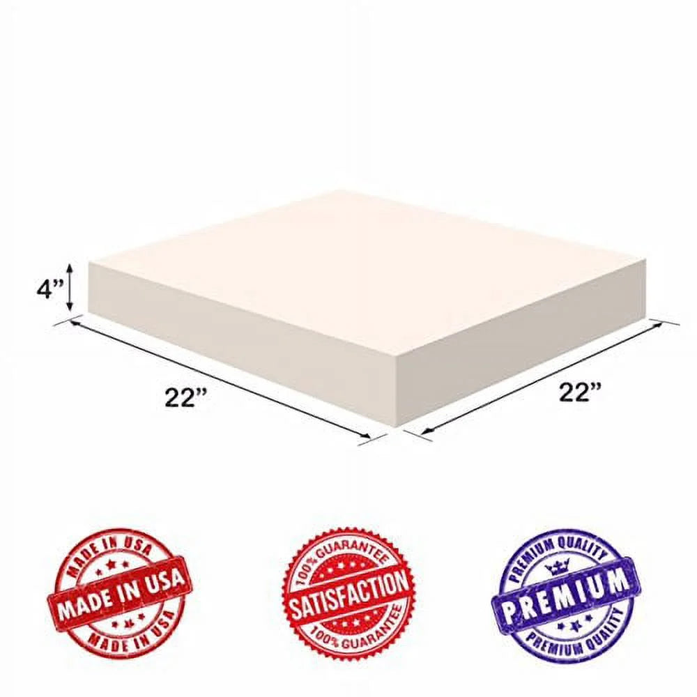 Visco Memory Foam Square Sheet 4"Hx22W"x22L" 2.5 lb Regular Density N135