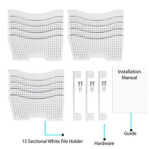 White Steel Wall File Holder Organizer Y94975