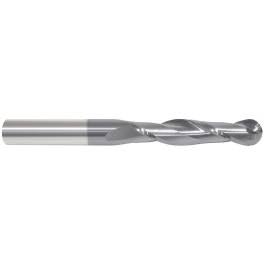 3/4x22 x 2-1/4x22 x 5x22 Ball End Mills, Solid Carbide, 2 Flute, 30 Degrees Helix U6922