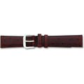 Brown Ostrich Grain Leather Watch Band 19Mm Silver F2014