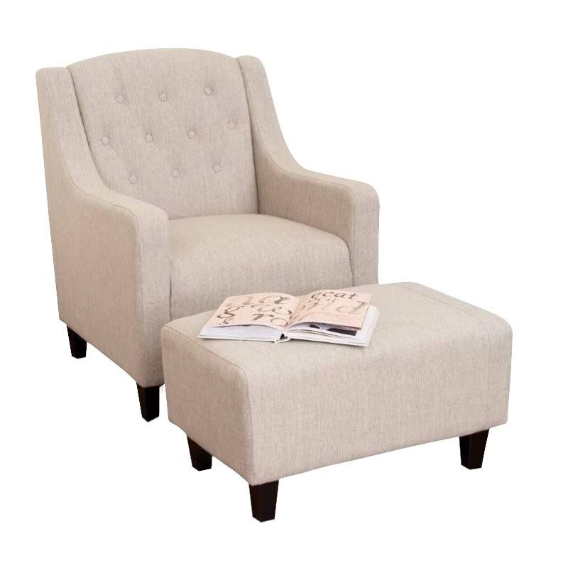 Beige Arm Chair and Ottoman I533146