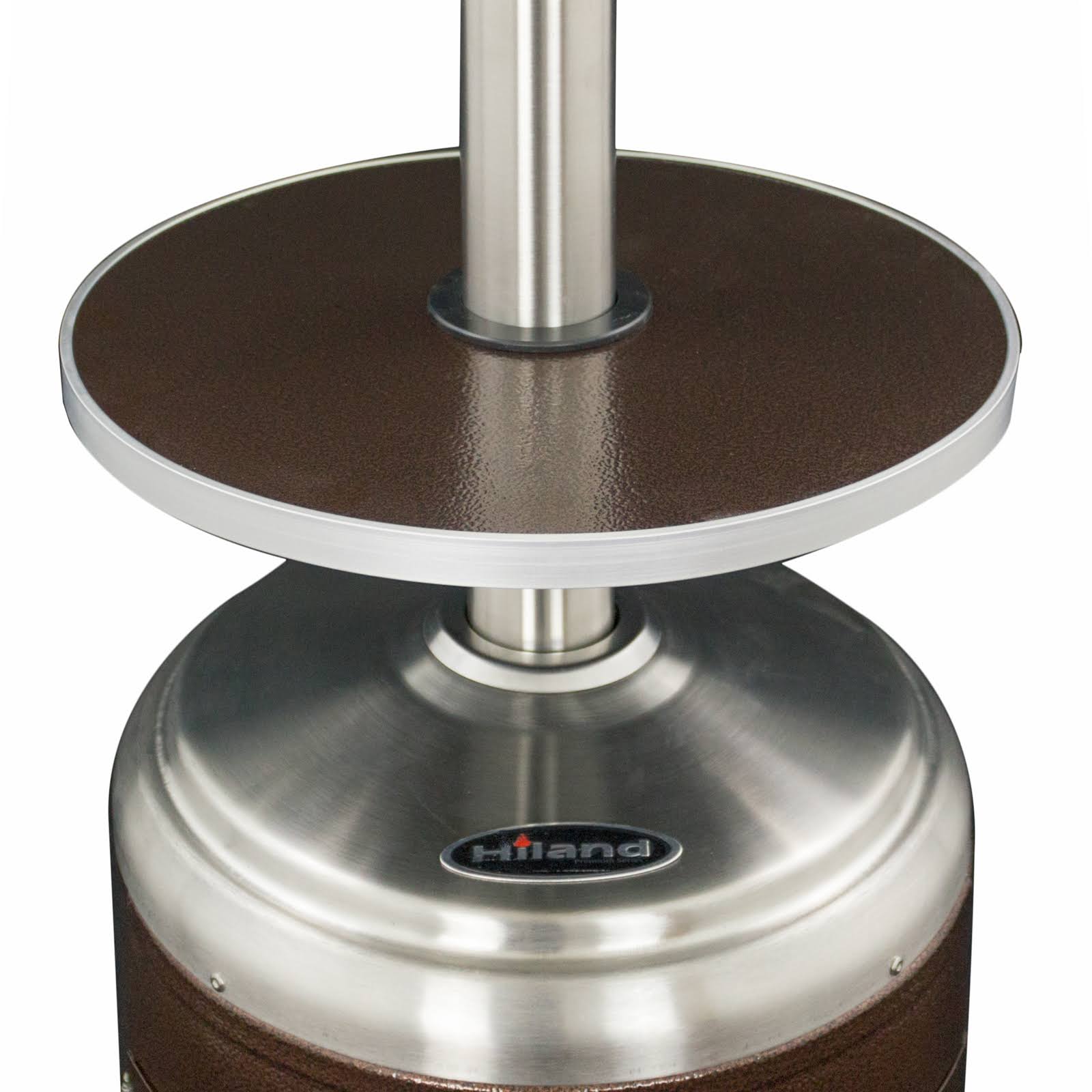 Tall Hammered Bronze and Stainless Steel Patio Heater with Table T813