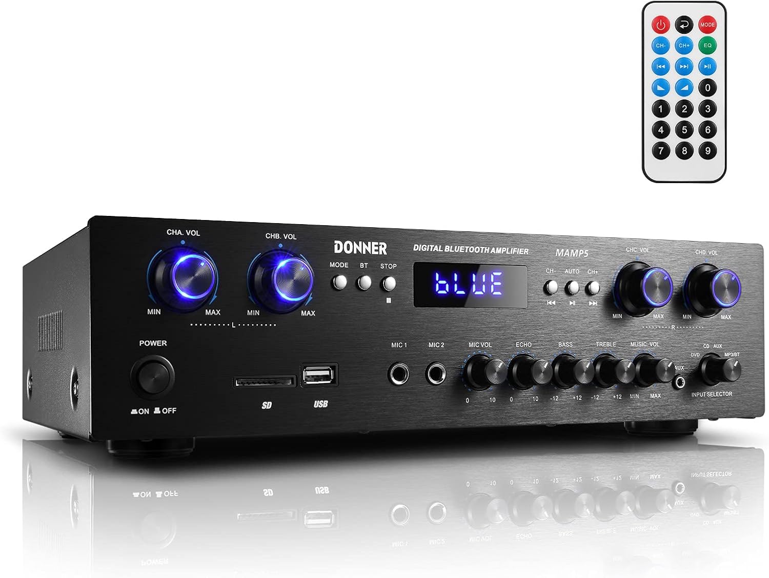 4 Channel 440W Peak Power Stereo Audio Amplifier Receiver U351