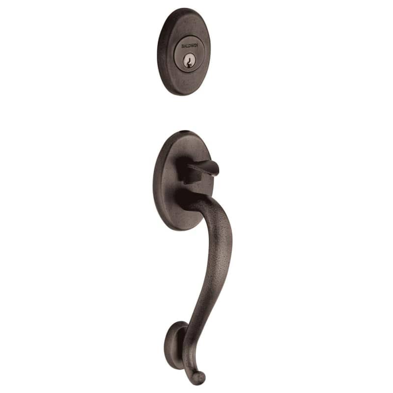 Distressed Oil-Rubbed Bronze Handleset with Classic Knob S936149