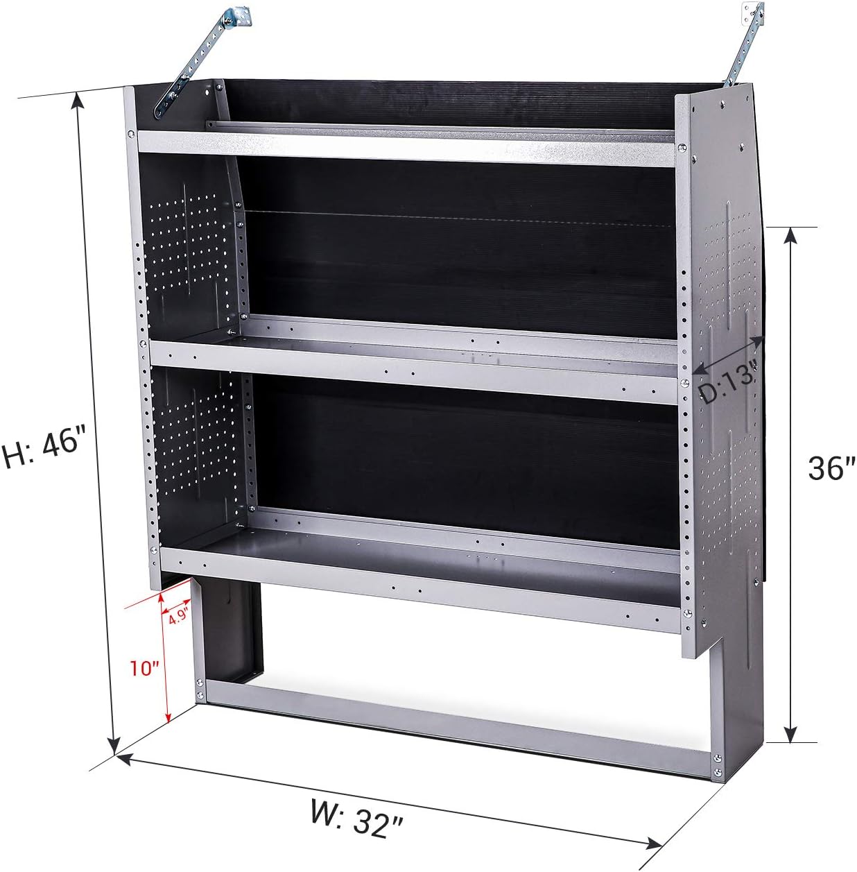 Steel Van Shelving Storage System, 32" W x 46" H x 13" D E780142