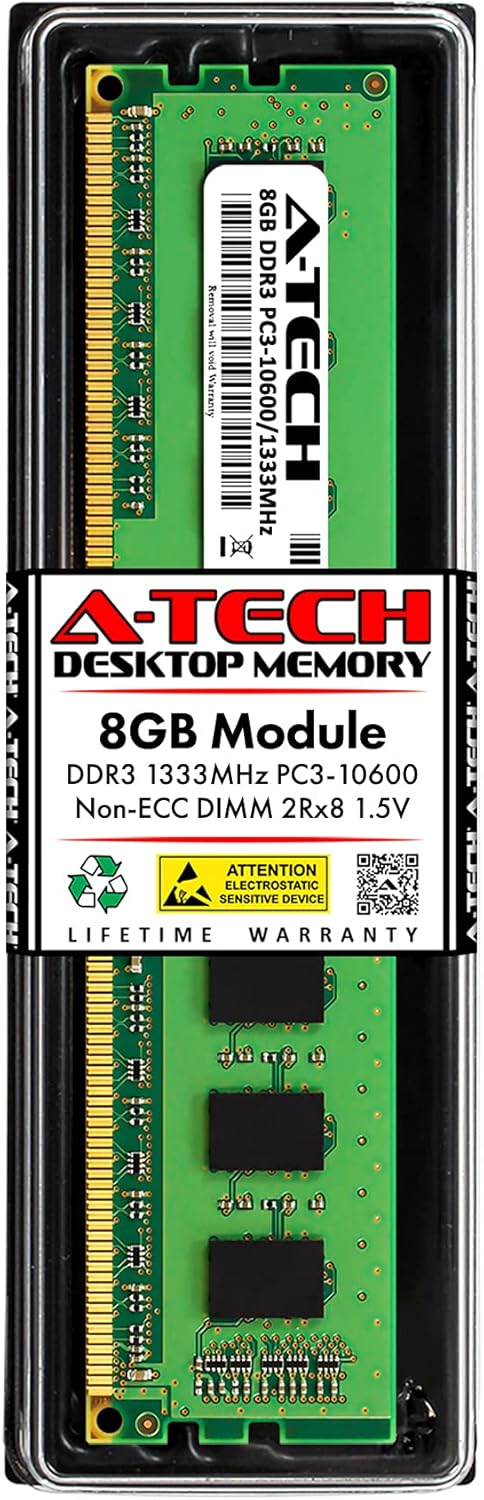 16GB Kit (4x4GB) DDR3 1333 MHz PC3-10600 DIMM Desktop Computer Memory CL9 240-Pin UDIMM Non-ECC Unbuffered G685590