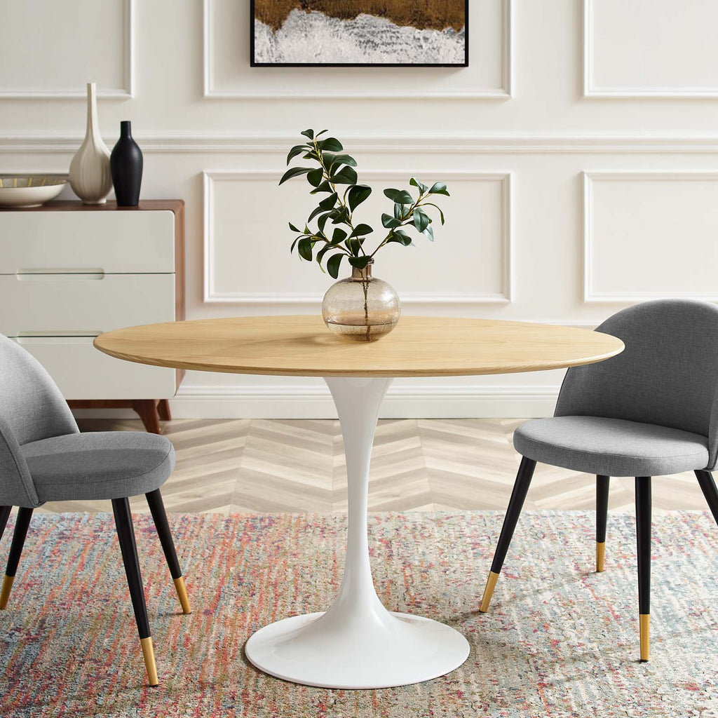 Oval 48 inch Wood Metal Dining Table T723
