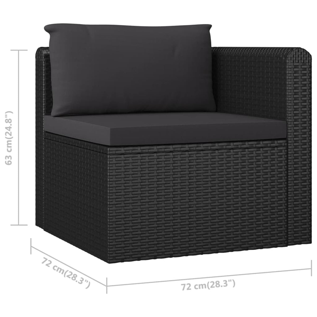 2 Piece Patio Sofa Set with Cushions Poly Rattan Black B75709