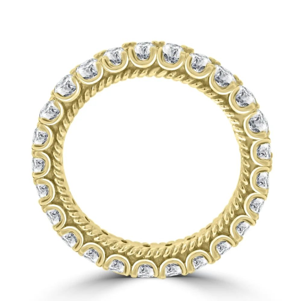 2.05 ct Round Cut Diamond Eternity Wedding Band Ring Yellow Gold S19580