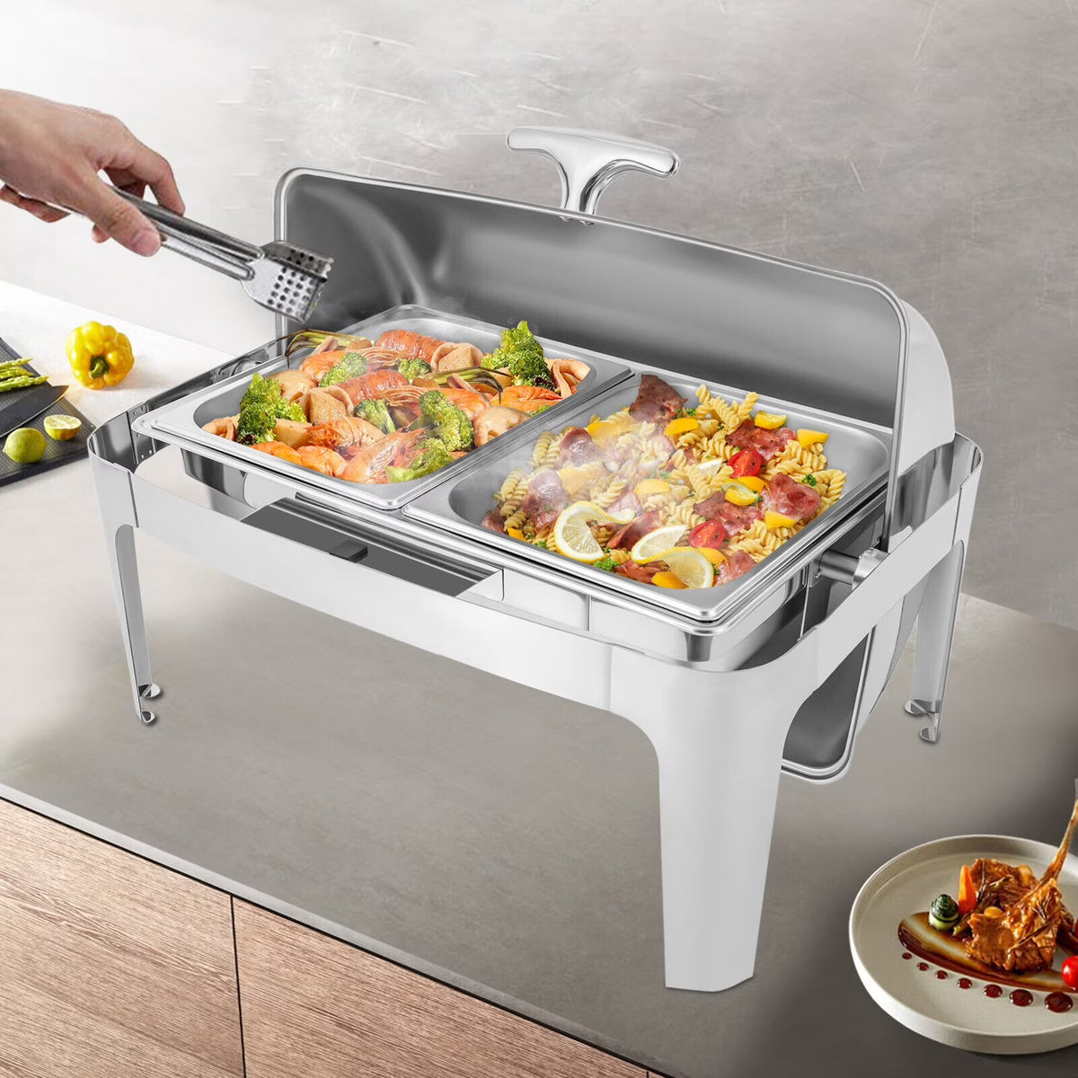 9.54QT Stainless Steel Chafing Dish Set J90671