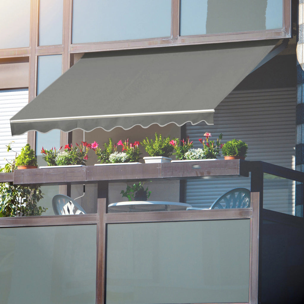 Gray Retractable Patio Awning N36358