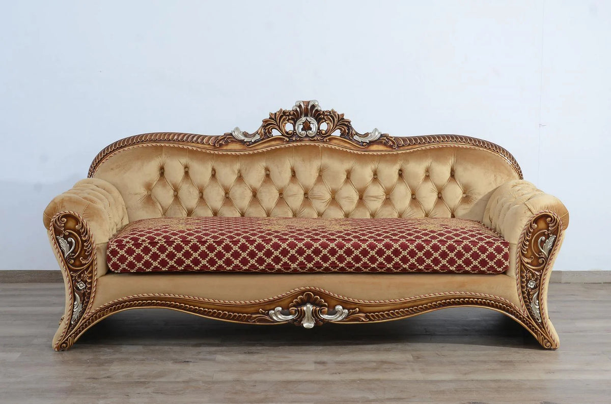 Red & Gold Traditional Sofa M83241