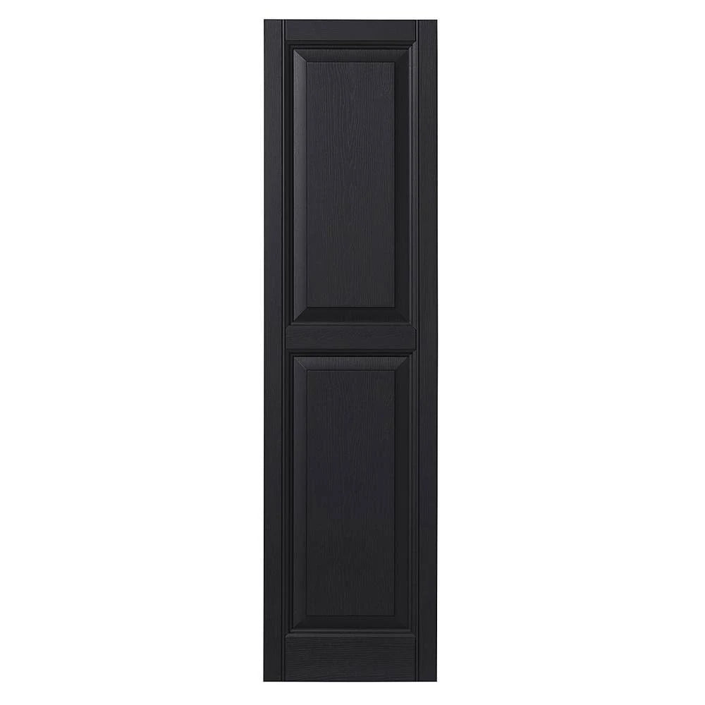 15 in. x 67 in. Black Polypropylene Raised Panel Shutter Pair C71723
