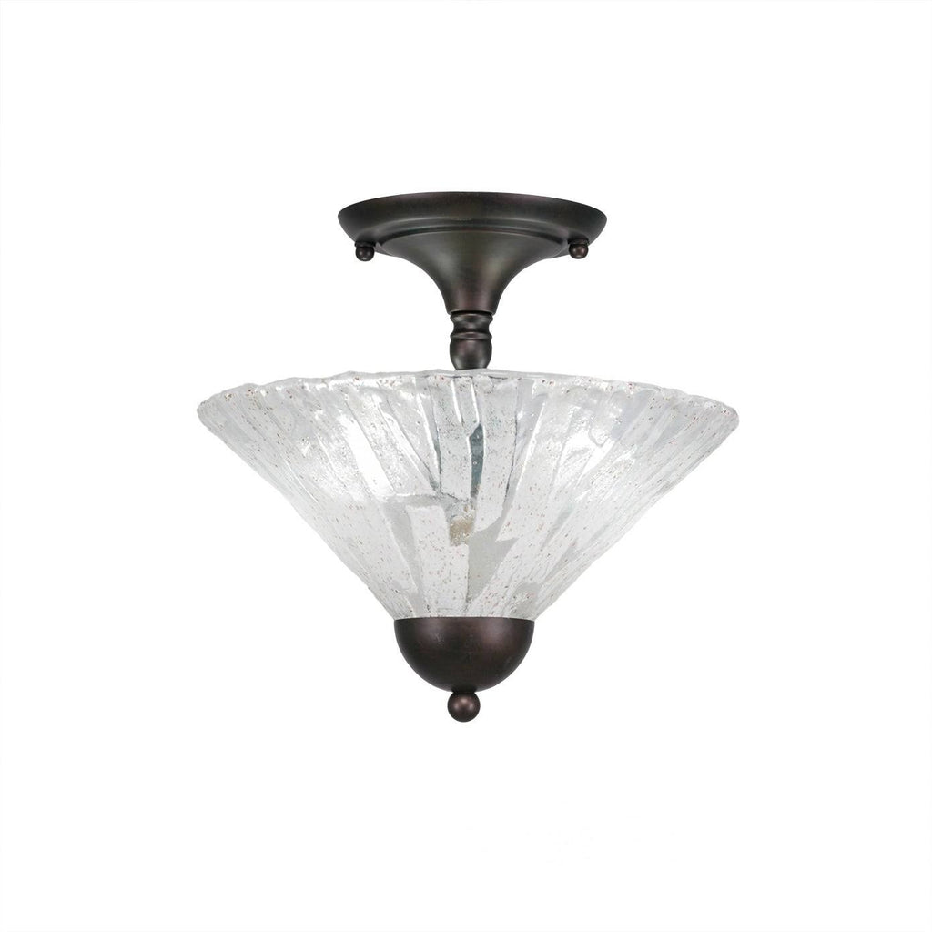 Two Light Semi-Flush Mount Bronze Finish with Saturn Glass K530465