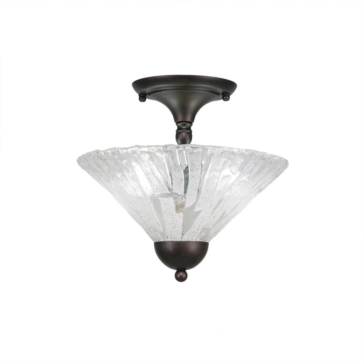 Two Light Semi-Flush Mount Bronze Finish with Saturn Glass K530465