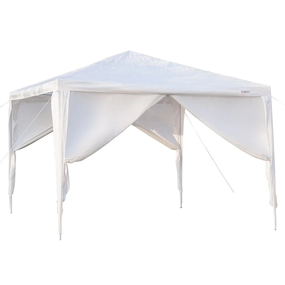 Waterproof Tent with Spiral Tubes White 3 x 6m-6Sides I899