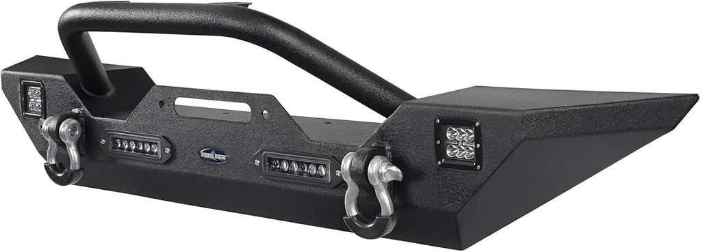Front & Rear Bumper Kit with Winch Plate & Hitch Receiver & LED Lights L52399