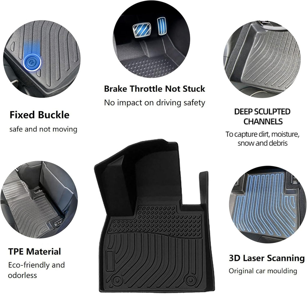 Heavy Duty Black Trunk Floor Mats for Hyundai Palisade 2020-2021 N60742