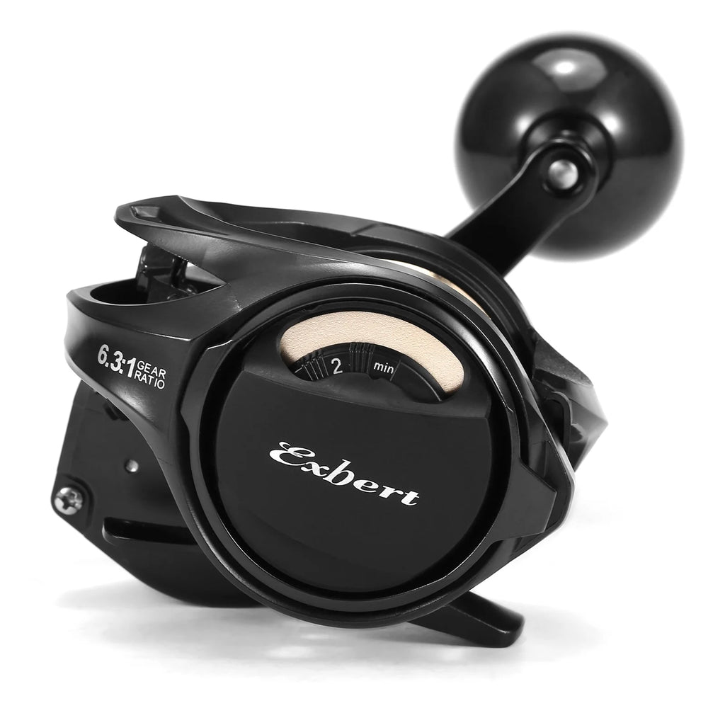 Carbon Fiber Baitcaster Fishing Reel, 9+1BB, 6.3:1 Gear Ratio, Magnetic Brake System E688