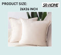 Set of 2 Velvet Decorative Throw Pillow Covers Square with Fringe Cushion Case H1027