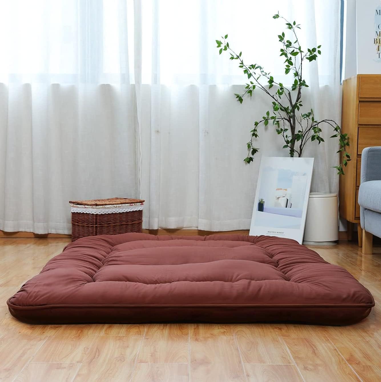 Japanese Floor Mattress Foldable Tatami Mat with Washable Cover Z94150