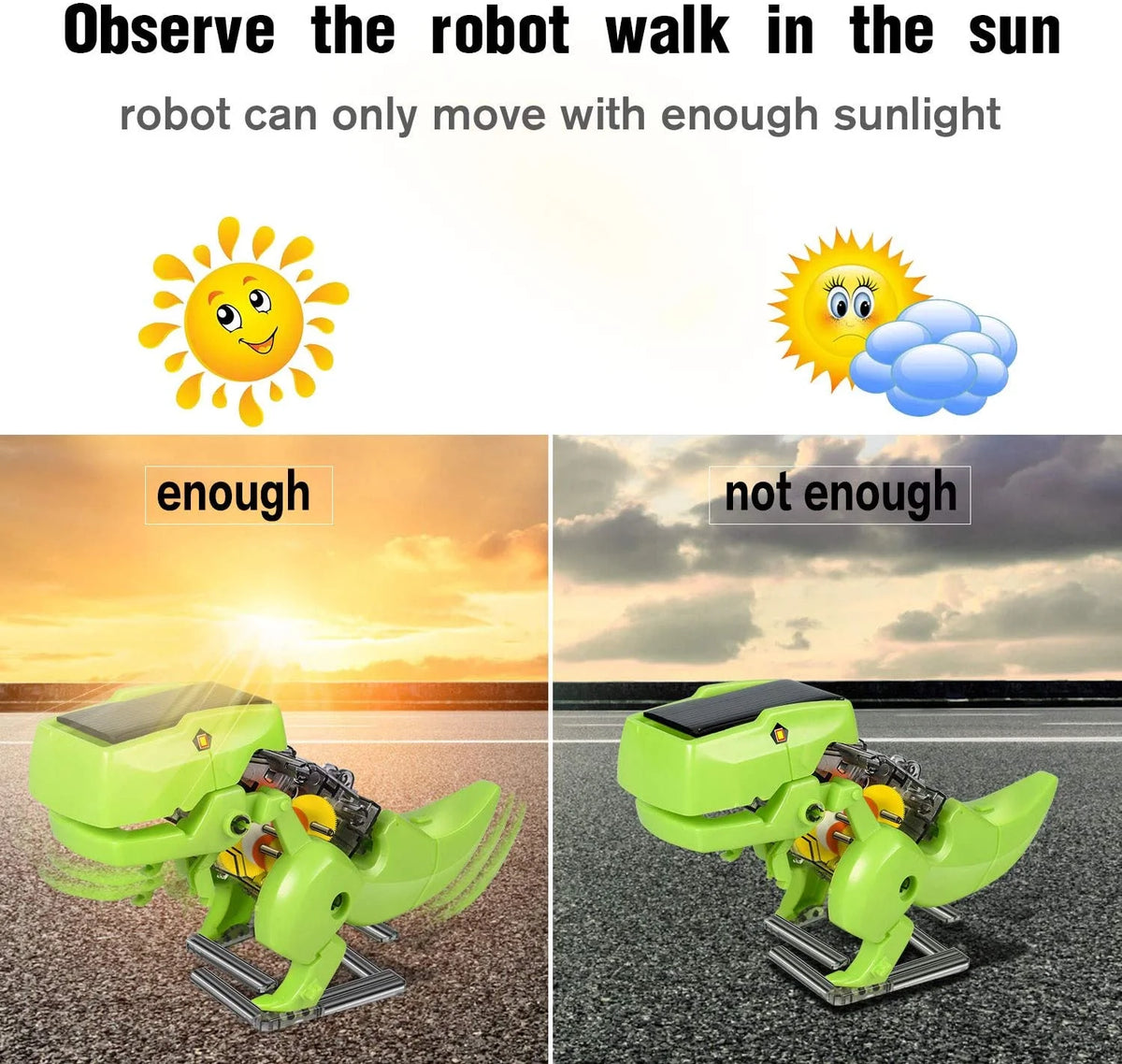 STEM Robot Building Educational Toys Science Kit 3 in 1 Solar Dinosaur Desk Robot U116086