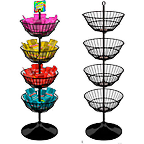 Round Floor Dump Bin Display with Four Baskets Q459