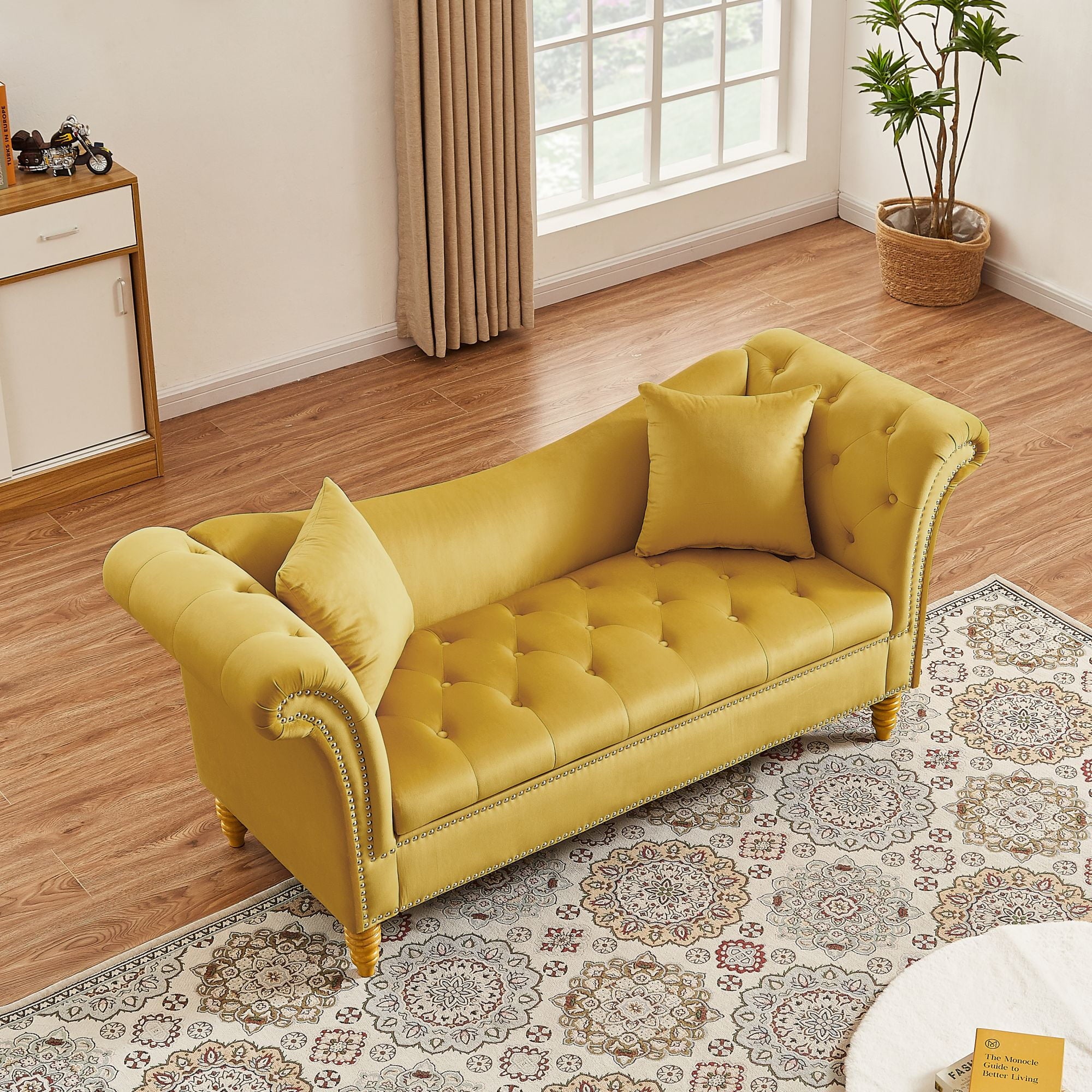 Velvet U Shape Backrest Sofa with Storage S4842