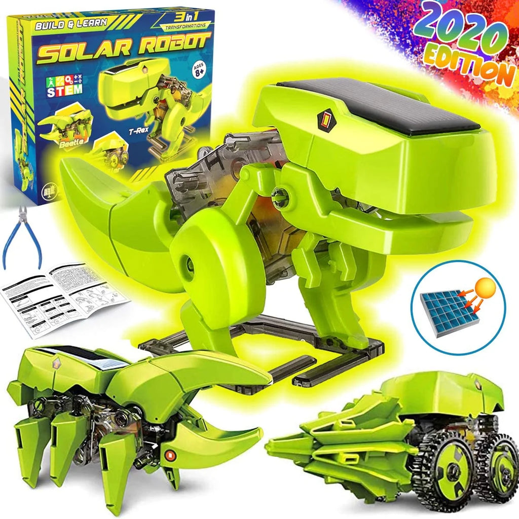 STEM Robot Building Educational Toys Science Kit 3 in 1 Solar Dinosaur Desk Robot U116086