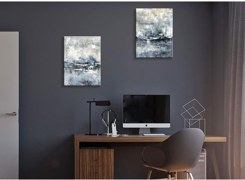 Abstract Canvas Wall Art with Heavy Texture, 18W x 24H x 2 PCS S284