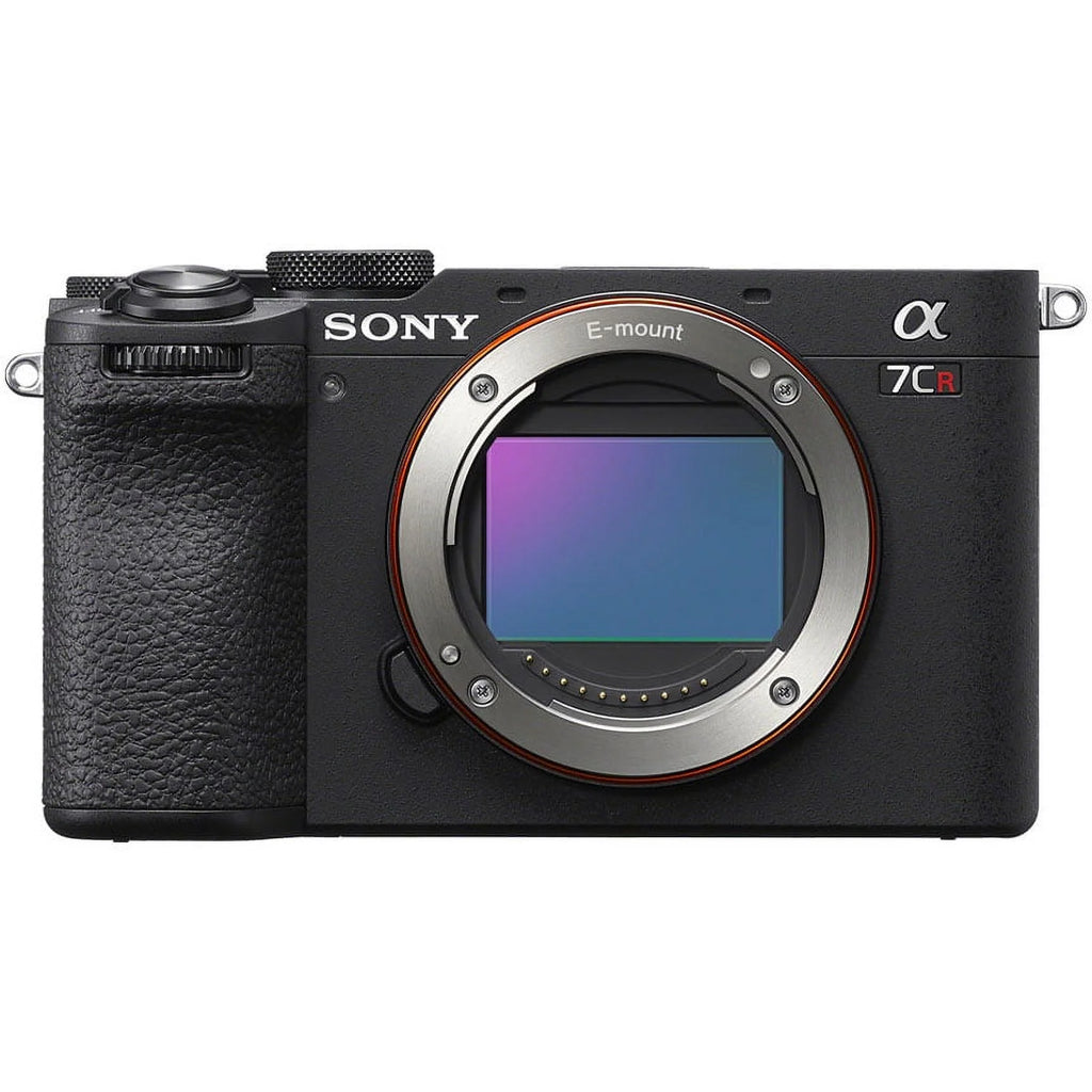 Sony a7CR Full Frame Mirrorless Camera Body + 50mm F1.8 Lens Black Bundle with Photography Backpack + Extra Battery + Microphone + LED + Monopod & Accessories Kit V343528