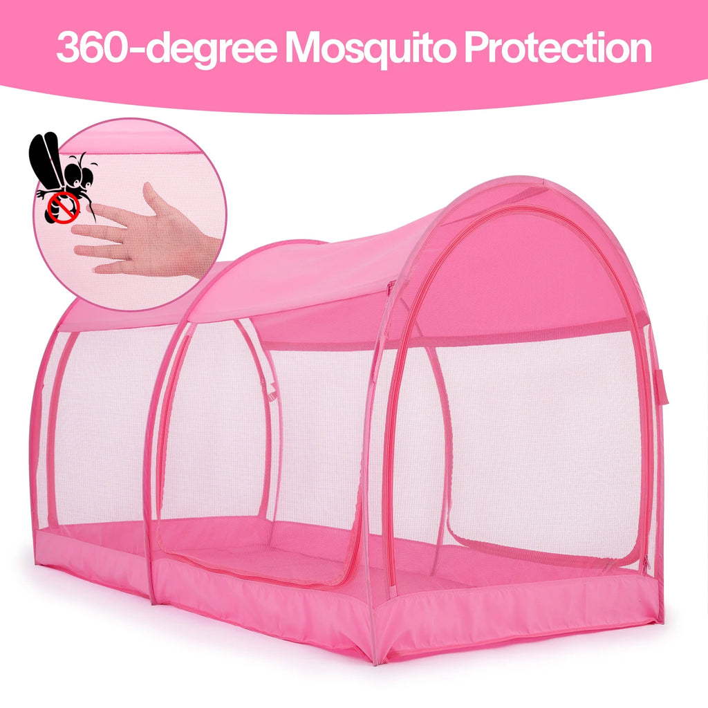 Twin Size Pink Bed Tent Mosquito Net Privacy Space G505190