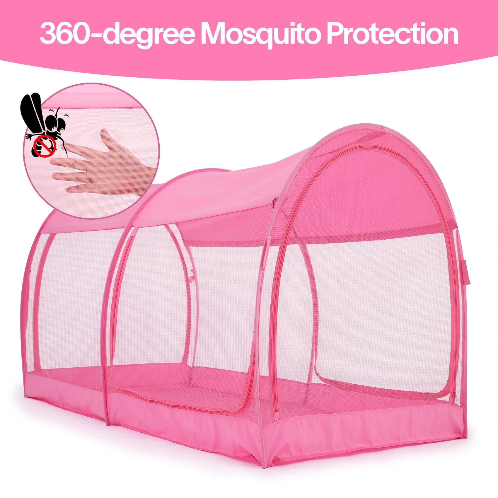 Twin Size Pink Bed Tent Mosquito Net Privacy Space G505190