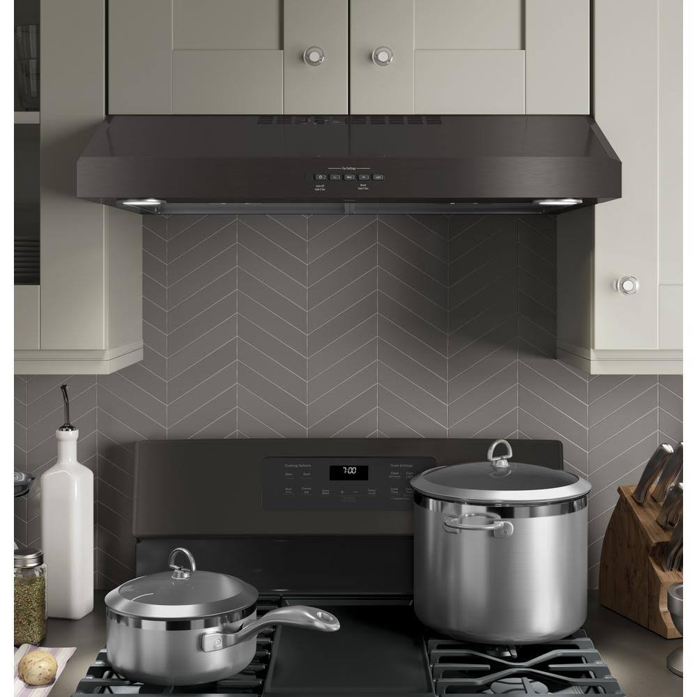 30-Inch Under-Cabinet Range Hood, Black Stainless I125