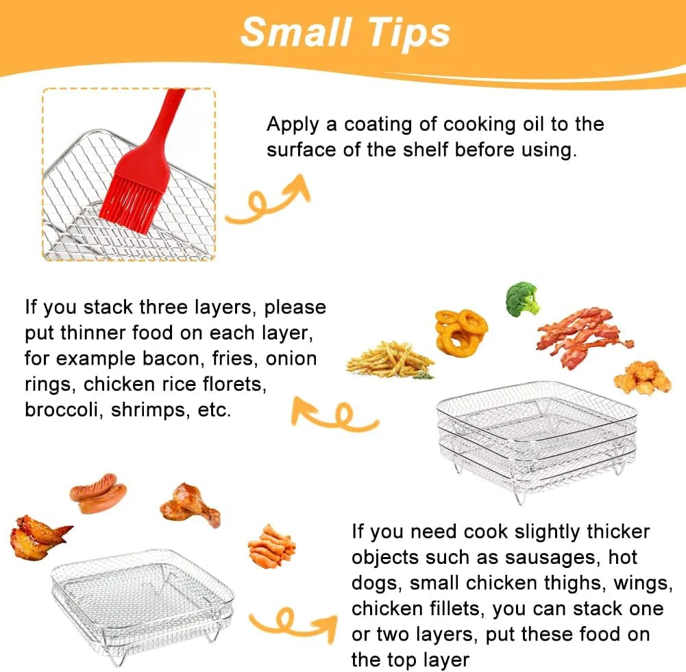 Stackable Stainless Steel Air Fryer Rack, Set of 3 S63849