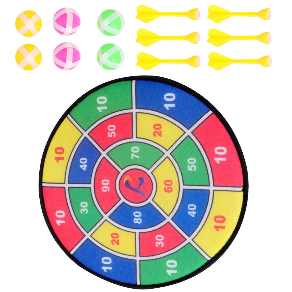 Safety Dart Board Toys Sticky Ball Shooting Toy Party Game Supplies (30cm, 6pcs Sticky Ball and 6pcs Darts) F65149