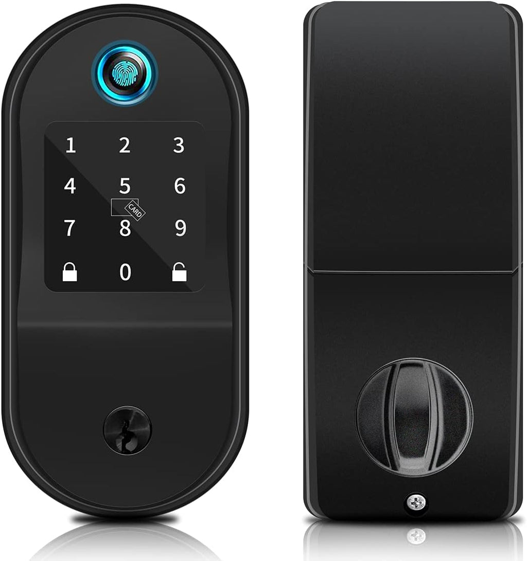 Smart Keyless Entry Door Lock with Bluetooth Fingerprint Deadbolt, Touchscreen Keypad, Card, Keys G23334