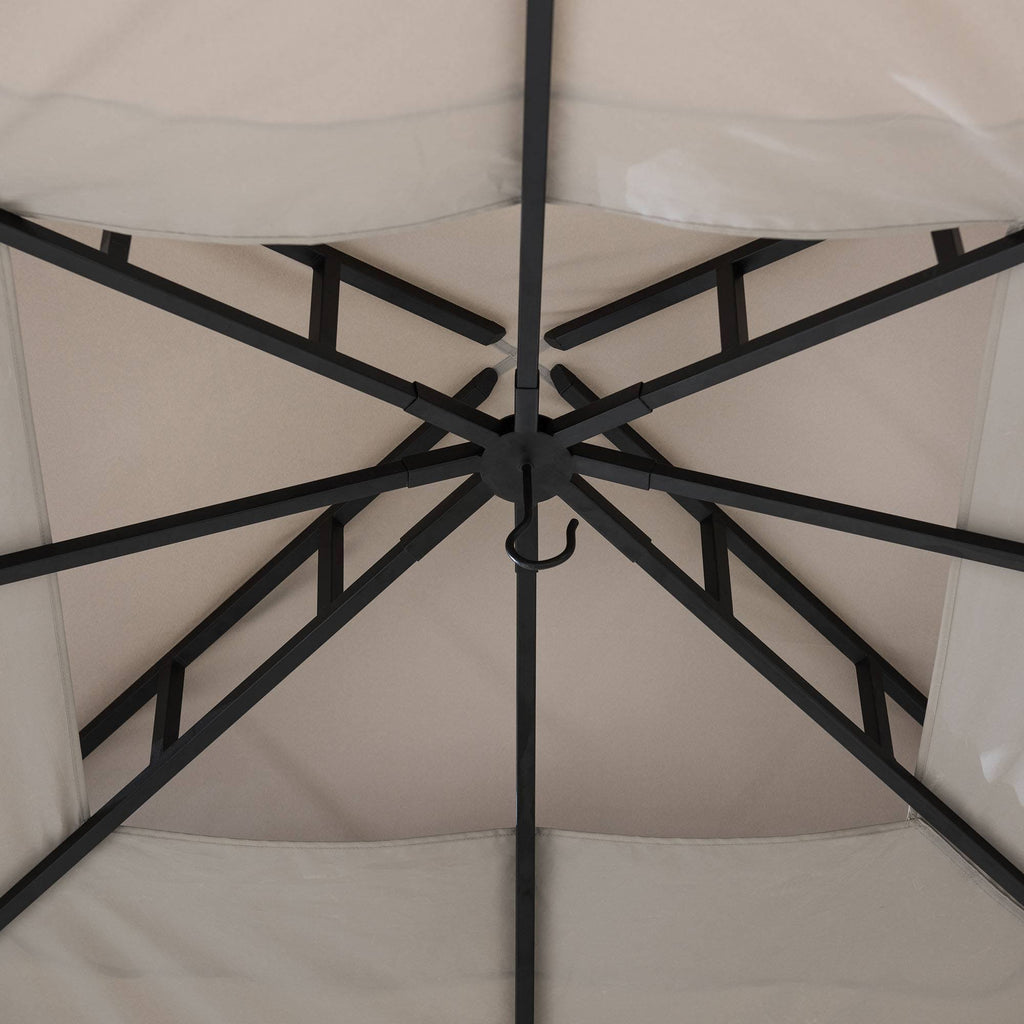 10x11 ft. Steel Gazebo with 2-Tier Hip Roof, Gray N368400