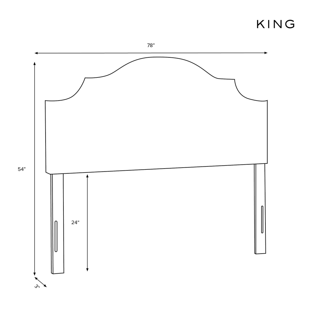 Linen Blush King Notched Headboard F12845