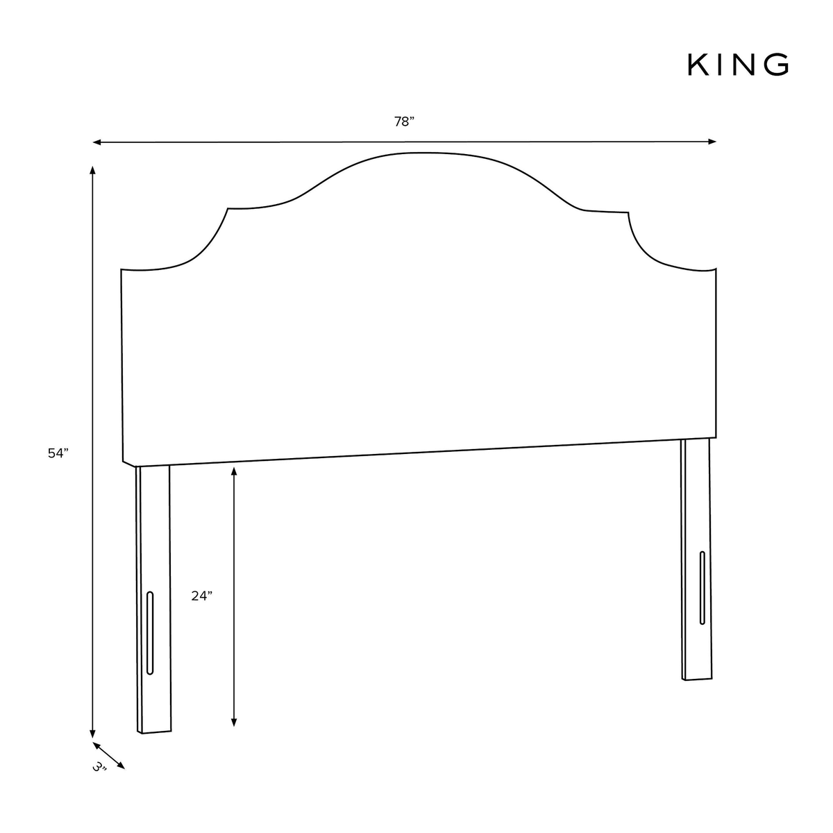 Linen Blush King Notched Headboard F12845