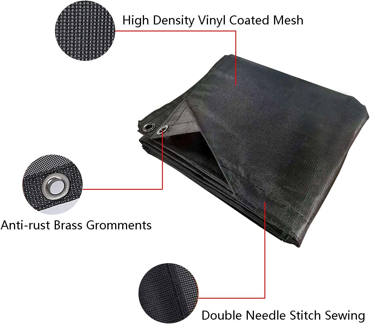 RV Awning Side Sun Shade 9’ x 7’ Screen Kit Black Mesh Pack of 2 N2459