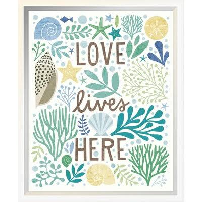 Sea Glass Textual Art Framed 14x22 V693109